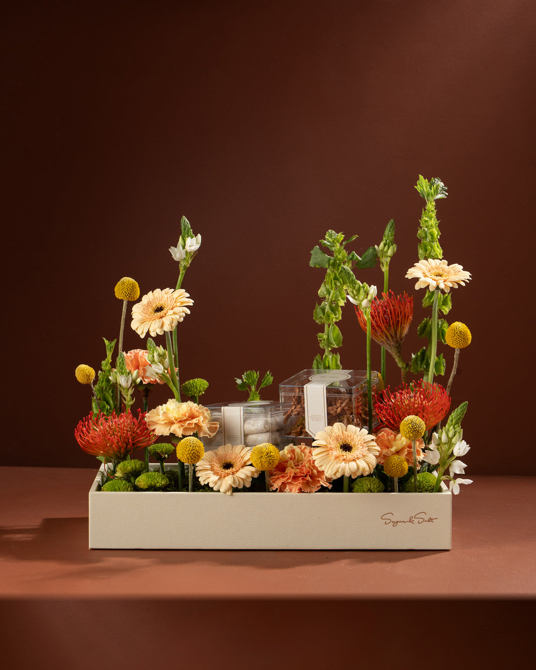 Flower Arrangement Medium With Chocolate Box
