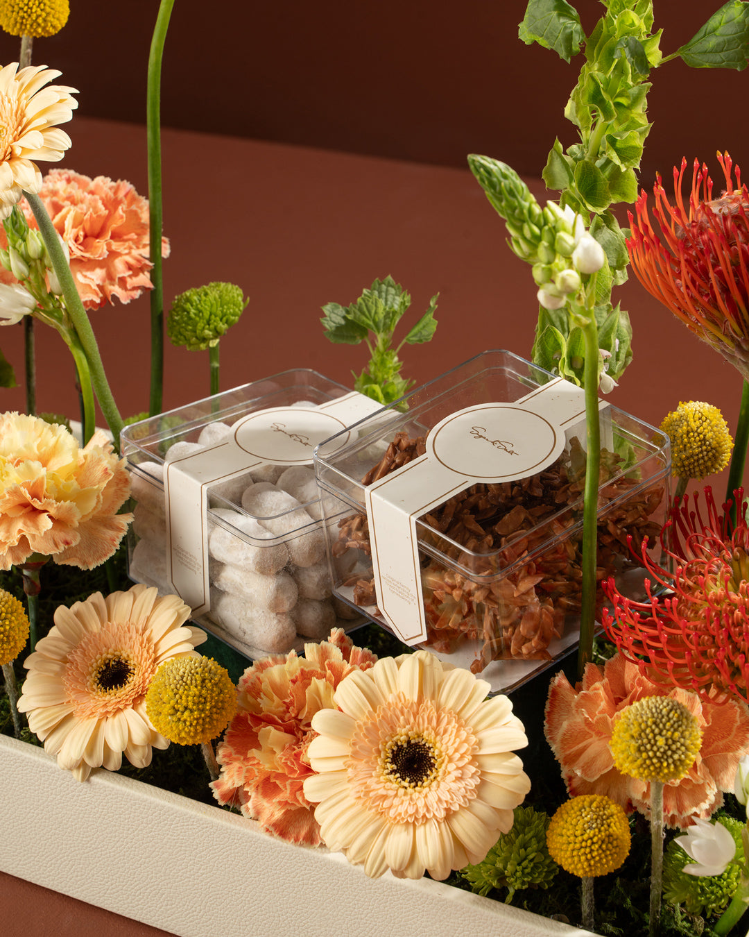 Flower Arrangement Medium With Chocolate Box