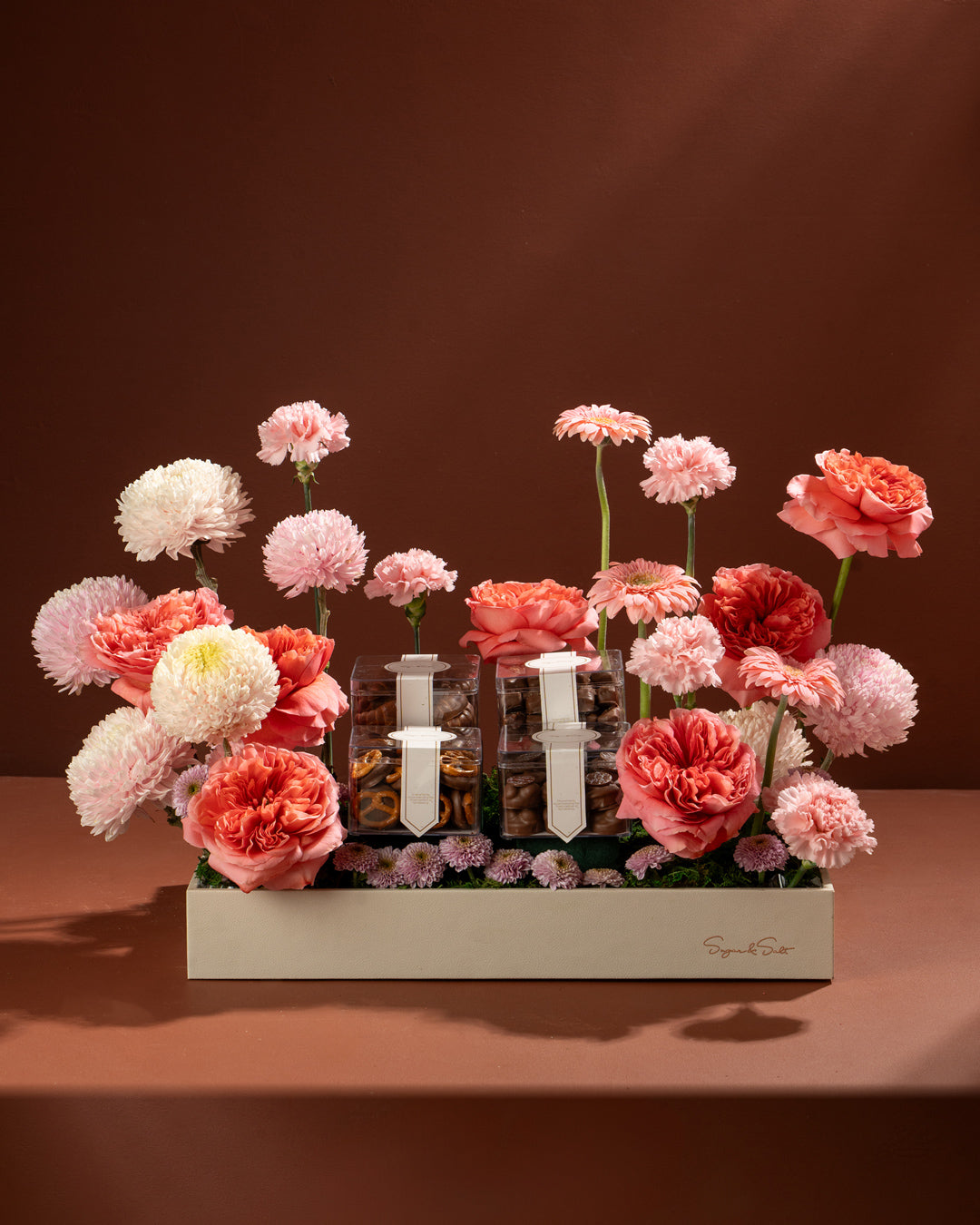 Flower Arrangement Big With Chocolate Box