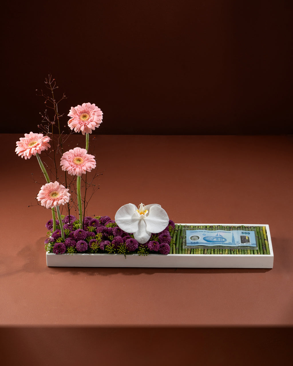 Flower Arrangement With Money Box