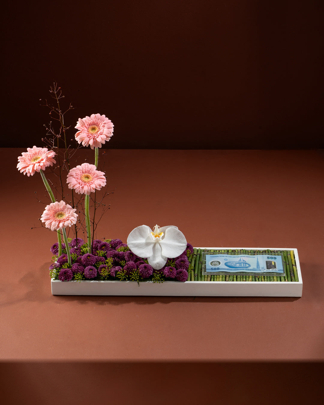Flower Arrangement With Money Box